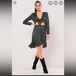 Missguided. Black and White Long Sleeve Dresses